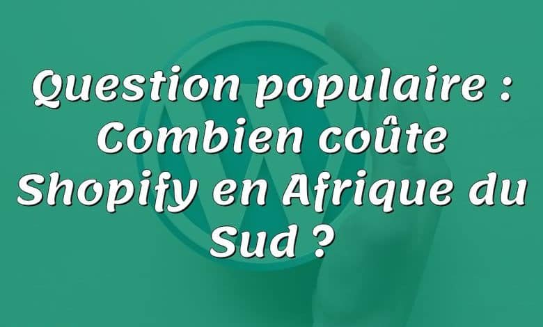 Question populaire : Combien coûte Shopify en Afrique du Sud ?